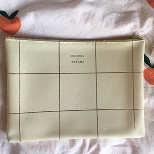 🆕 Delfonics x Sézane large white/gold pouch